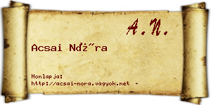 Acsai Nóra névjegykártya