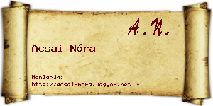 Acsai Nóra névjegykártya