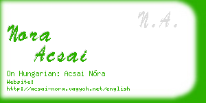 nora acsai business card